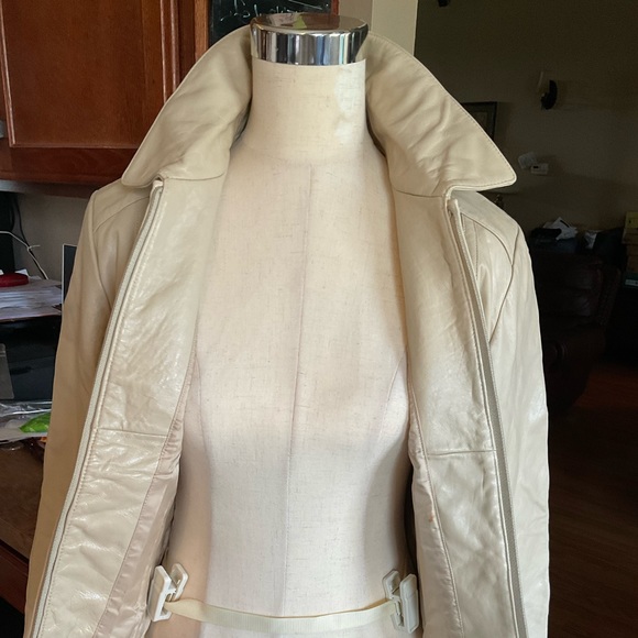 Gen. Leather Vintage Express Ivory/Cream Jacket 5/6, Pre-owned - Picture 5 of 16